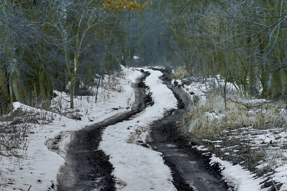 Winterfoto von Czeslaw Gorski-010-gefrorener-schlamm-auf-einer-forststrasse